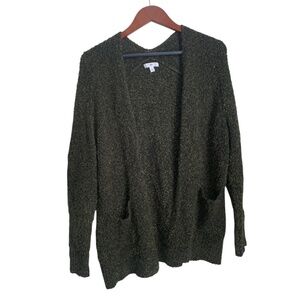 BP. Women's Cardigan Size Medium Green Plush Fuzzy Sweater from Nordstroms